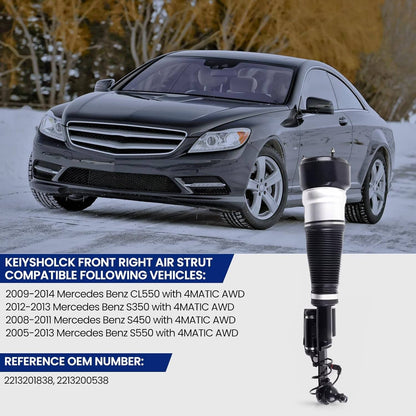 Solidspare Front Right Air Suspension Strut For 2008-2014 4-Matic Mercedes 3.0L 4.7L 5.5L