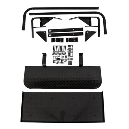 Solidspare Rear Flip Seat Kit for EZGO Golf Cart TXT model (Black) with Grab Bar Handle