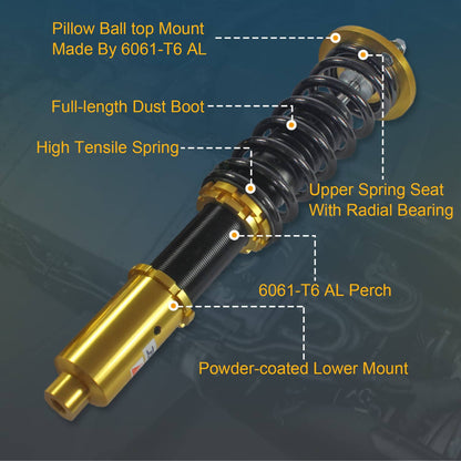 Solidspare Coilovers Struts Shock Suspension Kit For 2003-2007 Honda Accord 04-08 Acura TSX