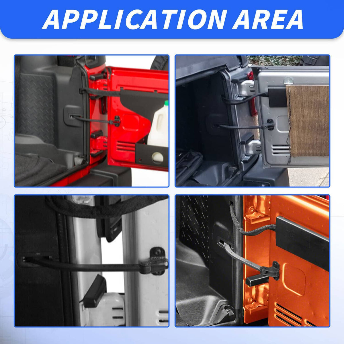 Solidspare Rear Door Gate/Tailgate Check Strap Retaining Arm For Jeep Wrangler JK 2011-2019