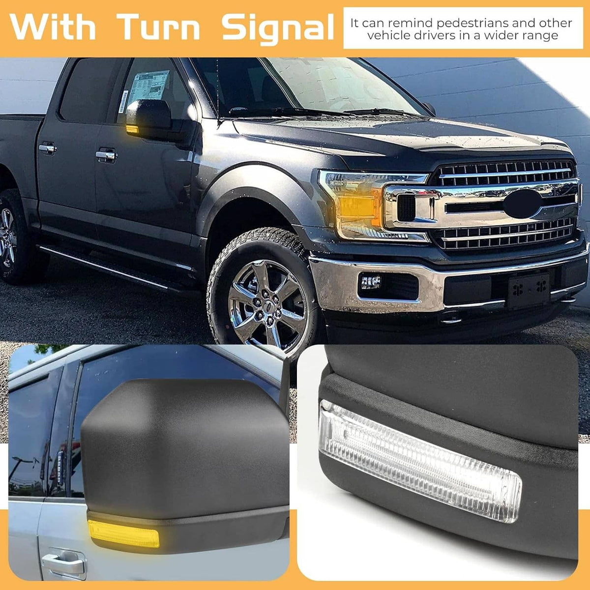 Solidspare 6Pin Tow Mirror Passenger Left Side Heated For 2015-2020 Ford F150 F-150 Truck