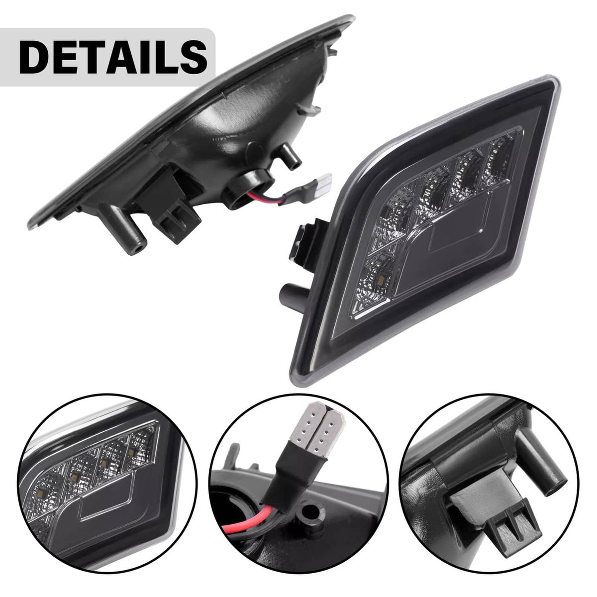 Solid Spare LED Smoke Side Marker Corner Lights For Mercedes-Benz C300/C350/C63 AMG 08-11