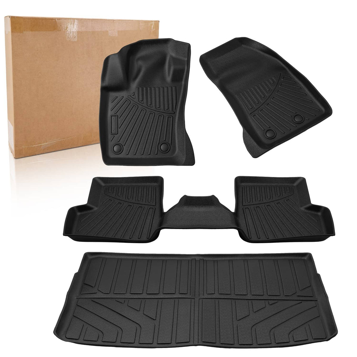 Solidspare 4Pcs Front & Rear Floor Mats Cargo Liners 3D Model For 2015-2023 Jeep Renegade