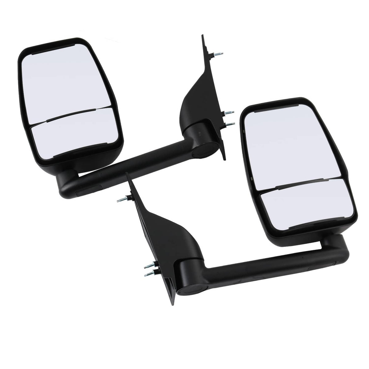 Solidspare LH + RH Pair Manual Tow Mirrors For 2003-2017 Chevy Express Savana Van Smooth