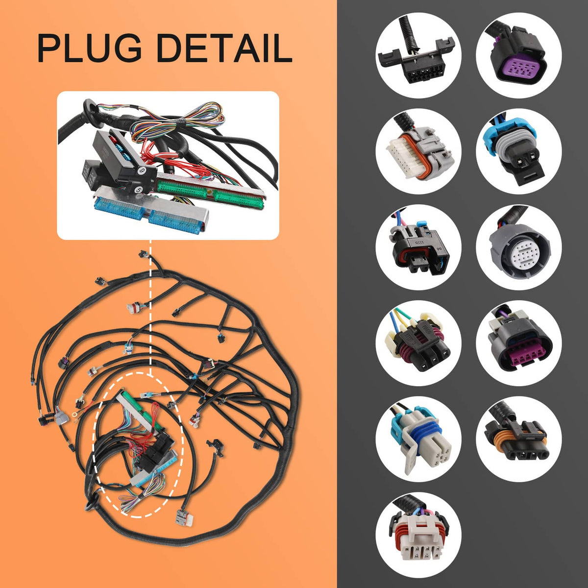 Solidspare Standalone Wiring Harness 4L80E 4.8 5.3 6.0 Multec Wire DBW For 03-07 LS Vortec