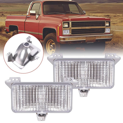 Solid Spare Turn Signal Corner Park Lights Lamps Pair For Chevy GMC 1983-1991 Pickup Truck