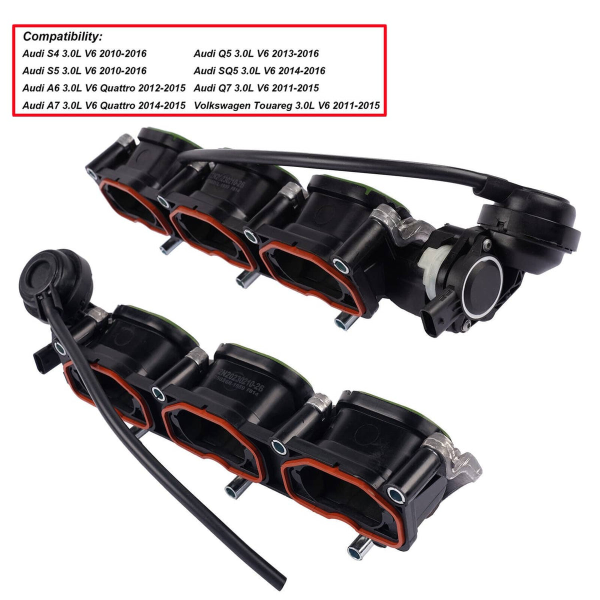 Solidspare Intake Manifold Pair L+R for Audi S4 S5 A6 A7 Q5 Q7 2010-2016 OE# 06E133109AF