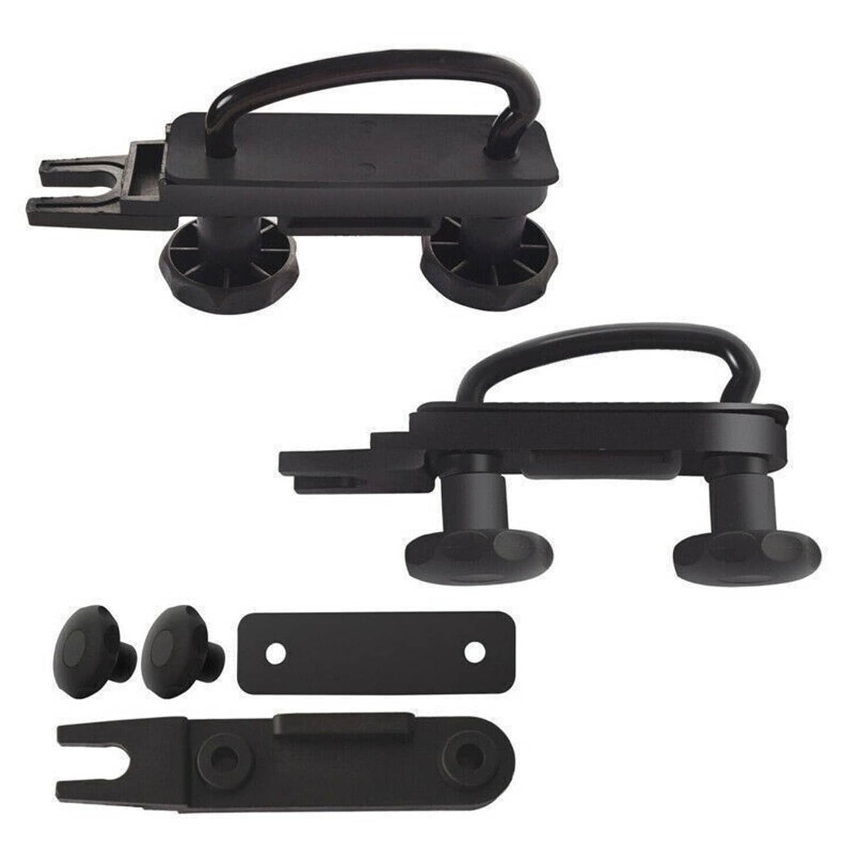 Solidspare 4Pcs Roof Box U-Bolt Clamps Cargo Carrier Roof Rack Bracket Van Mounting Black