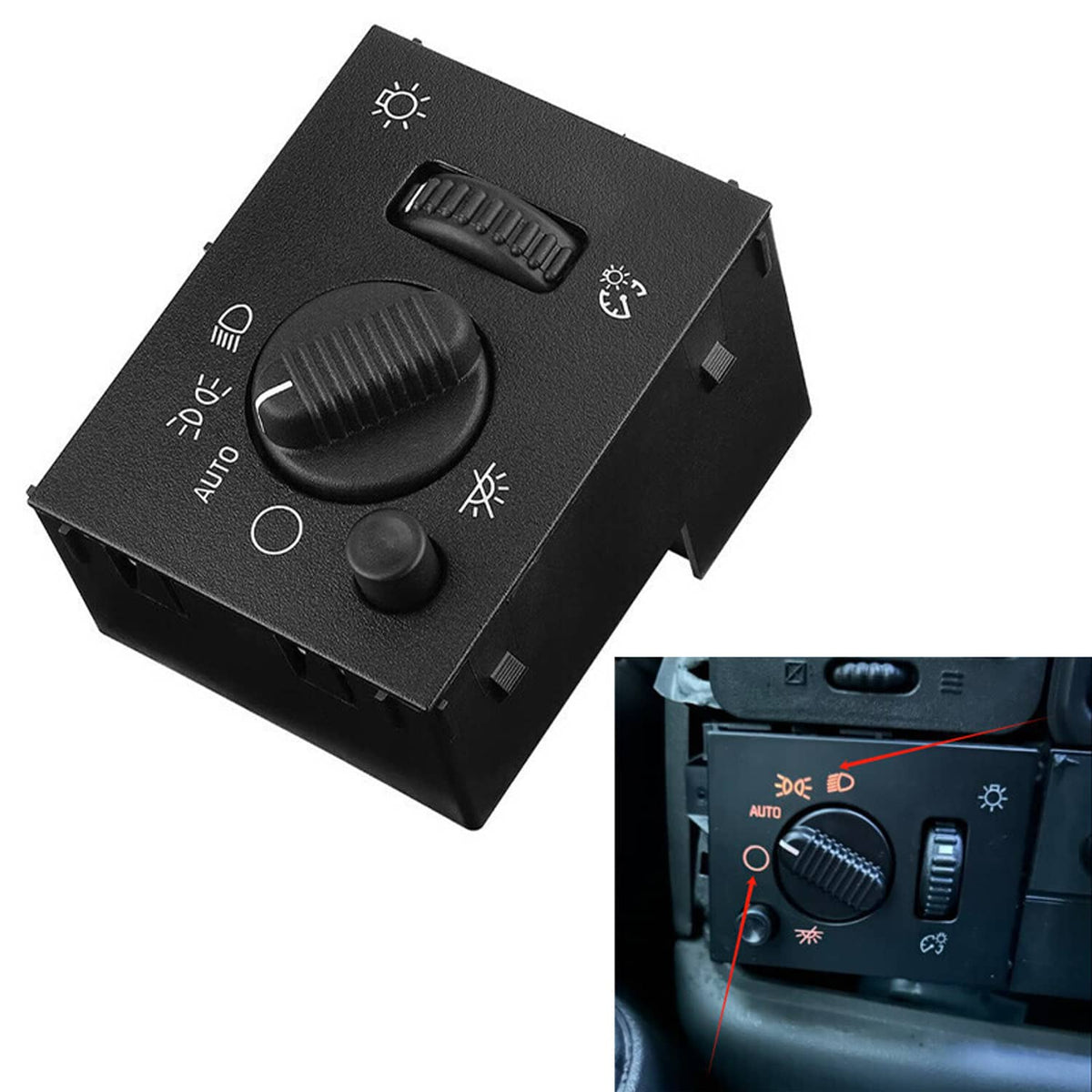 Solidspare LED Headlight Switch For 2003-2006 Chevy Silverado Suburban Tahoe Sierra Black
