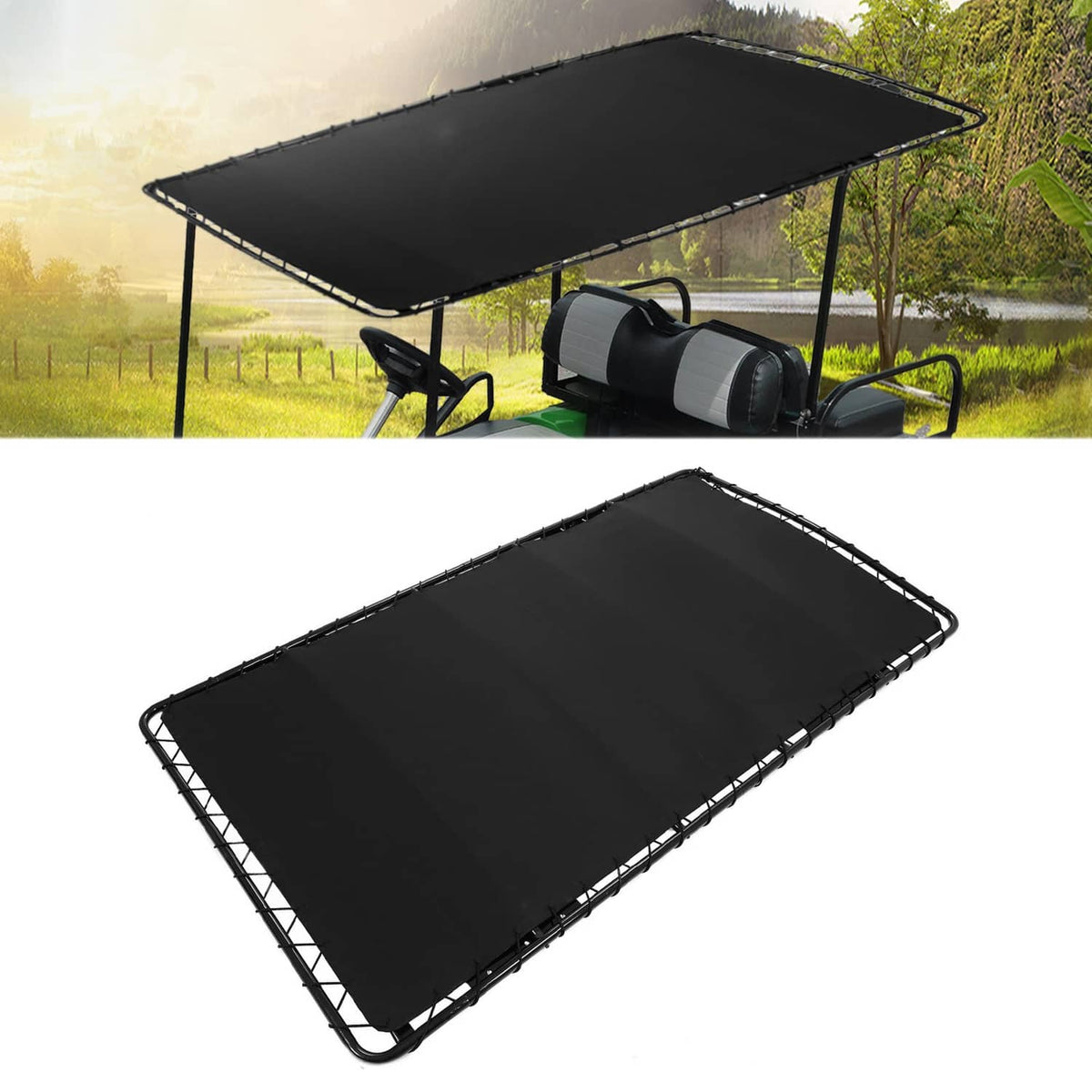 Solidspare 85" Golf Cart Roof Top Kit Sun Top For Club Car Precedent Tempo Onward 4-Seat