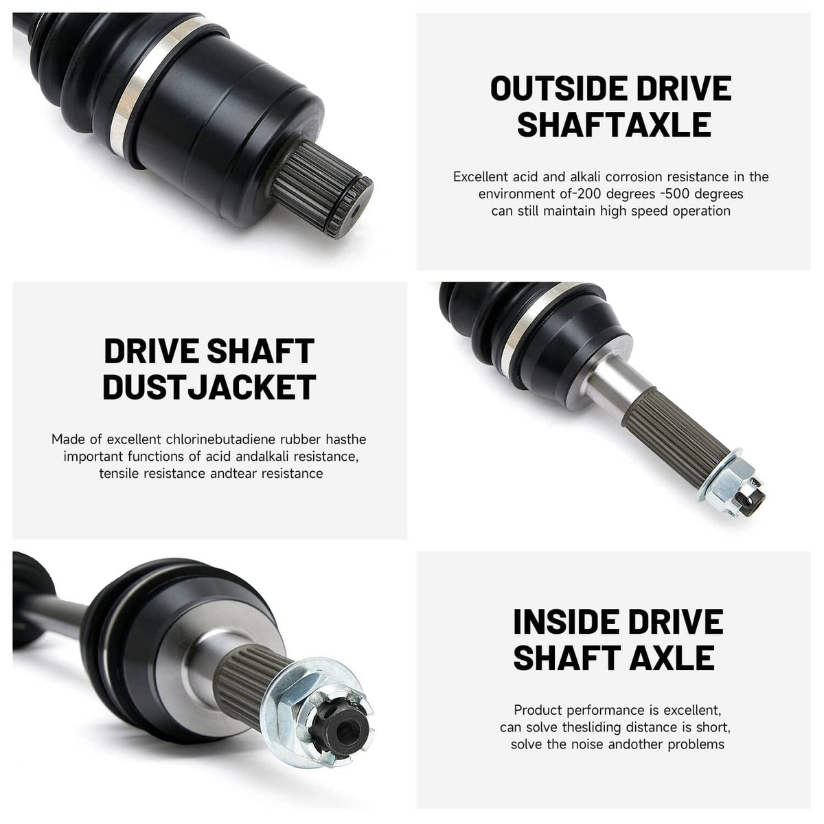 Solidspare 715mm Rear CV Axle Drive Shaft for Polaris Ranger XP 900 1000 1333756 2 Pack