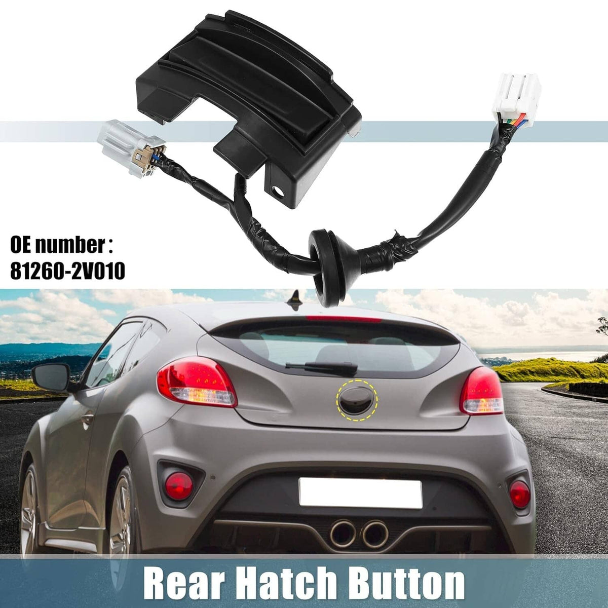 Solid Spare Hatch Release Button Rear Trunk Latch 2012-2017 For Hyundai Veloster 81260-2V010