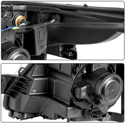 Solidspare For 2011-2015 Ford Explorer Halogen Chrome Housing Projector Headlights LH+RH