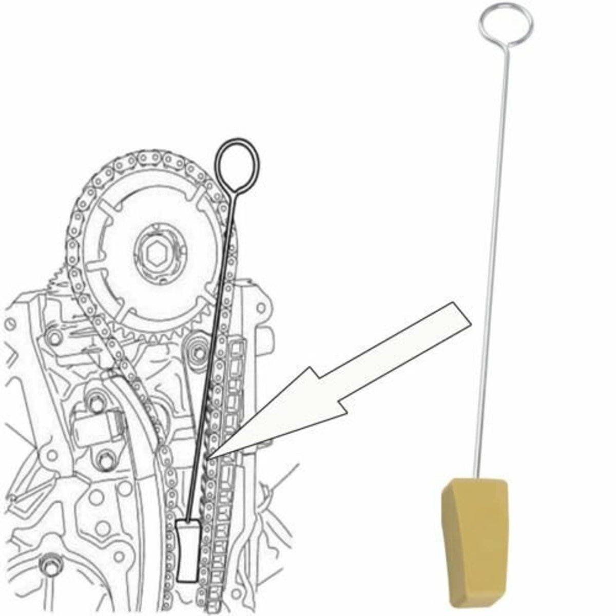Solid Spare Cam Phaser Lock Out Kit, Camshaft Pulley Mounting Bolt and Timing Chain for Ford