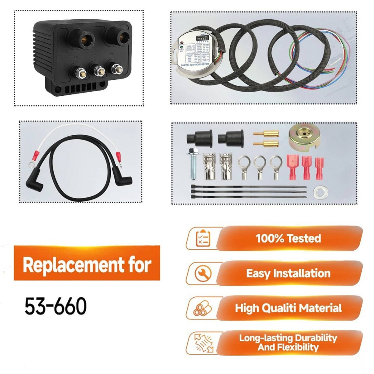 Solidspare Single Fire Programmable Ignition Kit For 1970-03 Harley-Davidson Big Twin Evo