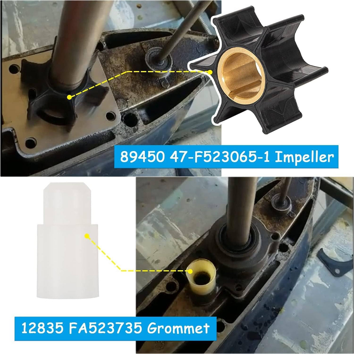 Solidspare Water Pump Impeller Kit for Chrysler Force 75 85 90 100 105 115 125 140 HP