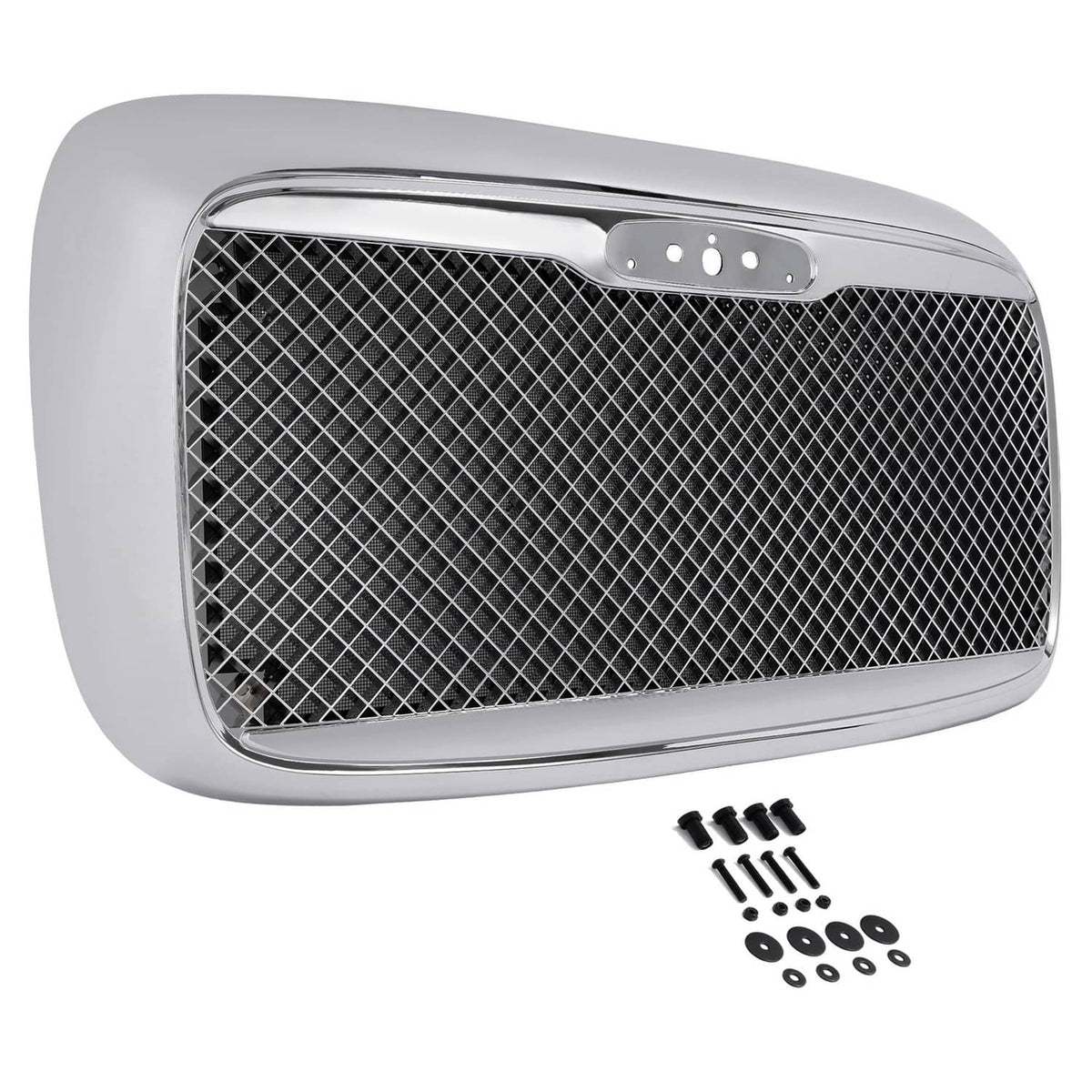 Solid Spare Fits 00-12 Freightliner Columbia Front Grille W/BUG Screen Chrome Mesh Style