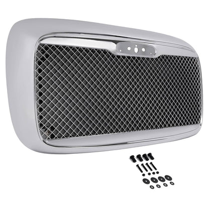 Solid Spare Fits 00-12 Freightliner Columbia Front Grille W/BUG Screen Chrome Mesh Style