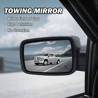 Solidspare Driver/Left Side Mirror Sliver Cover Power Folding Signal For 2013-2018 Ram 1500