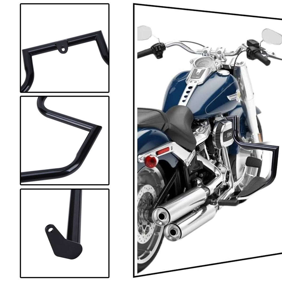 Solidspare 1.25" Crash Bar Engine Guard Highway Bar For 2000-17 Harley Fatboy FLSTF FLSTFI