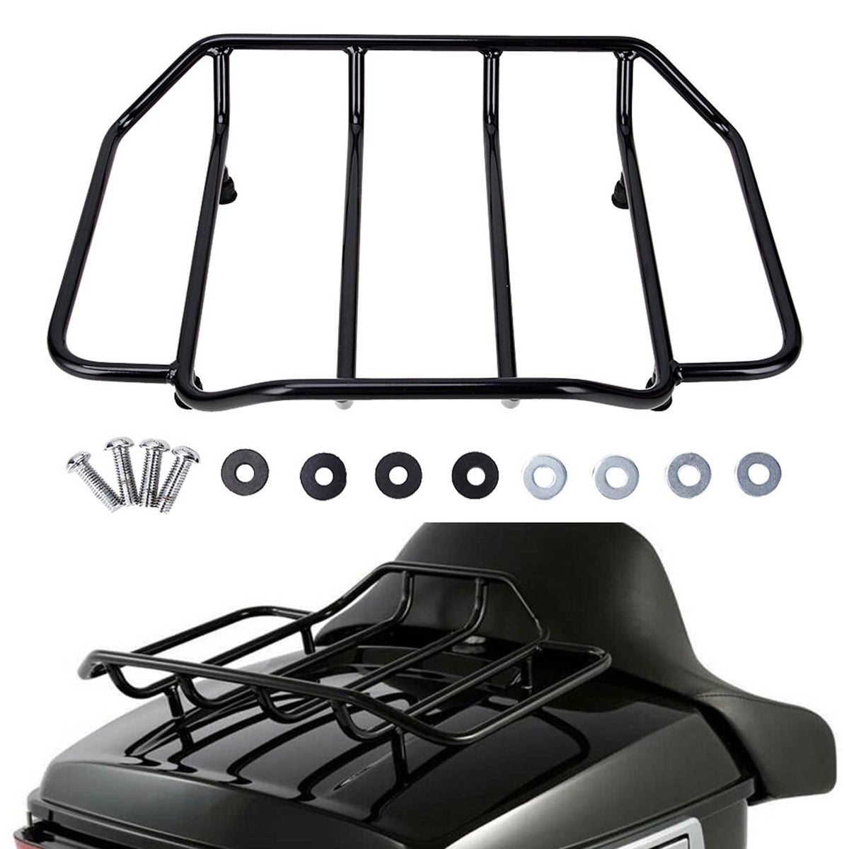 Solidspare Tour Pack Pak Trunk Luggage Top Rack For Harley Road King Electra Glide 53665-87