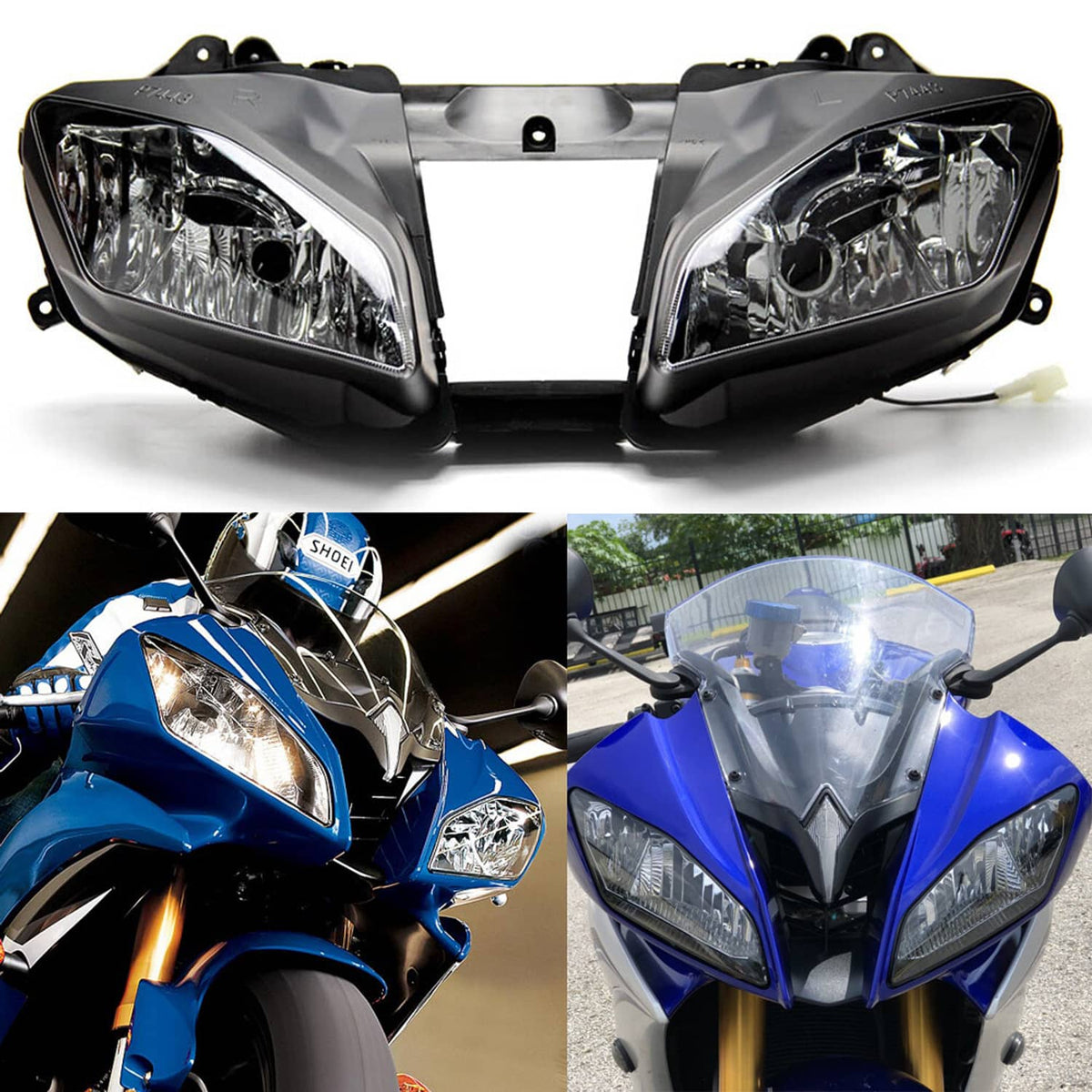 Solidspare Front Headlight W/ Upper Fairing Bracket For 2008-2016 Yamaha YZF R6 R-6 YZF R6