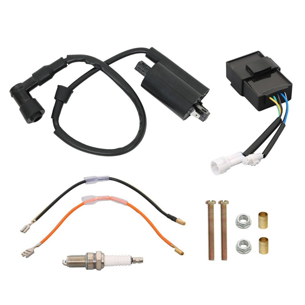 Solidspare Ignition Coil CDI Spark Plug Kit For Kawasaki Bayou300 KLF300B 1988-2004