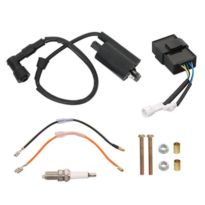 Solidspare Ignition Coil CDI Spark Plug Kit For Kawasaki Bayou300 KLF300B 1988-2004
