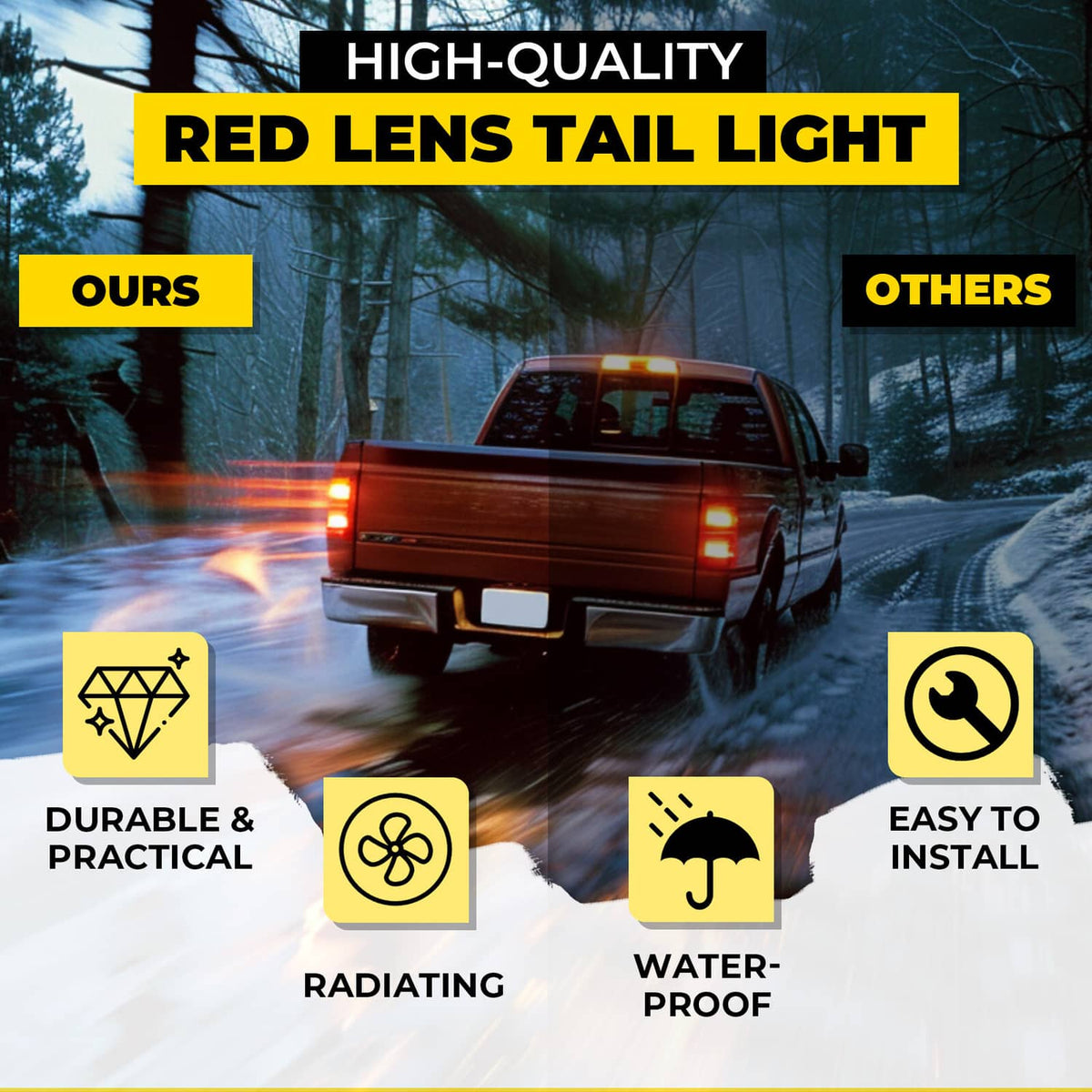 Solid Spare New Red Lens Tail Light Set For Ford F-150 2004-2008 Driver and Passenger Side