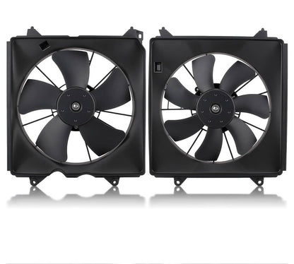 Solidspare 2Pcs A/C Condenser Radiator Cooling Motor Fan For 2013-2017 Honda Accord Touring