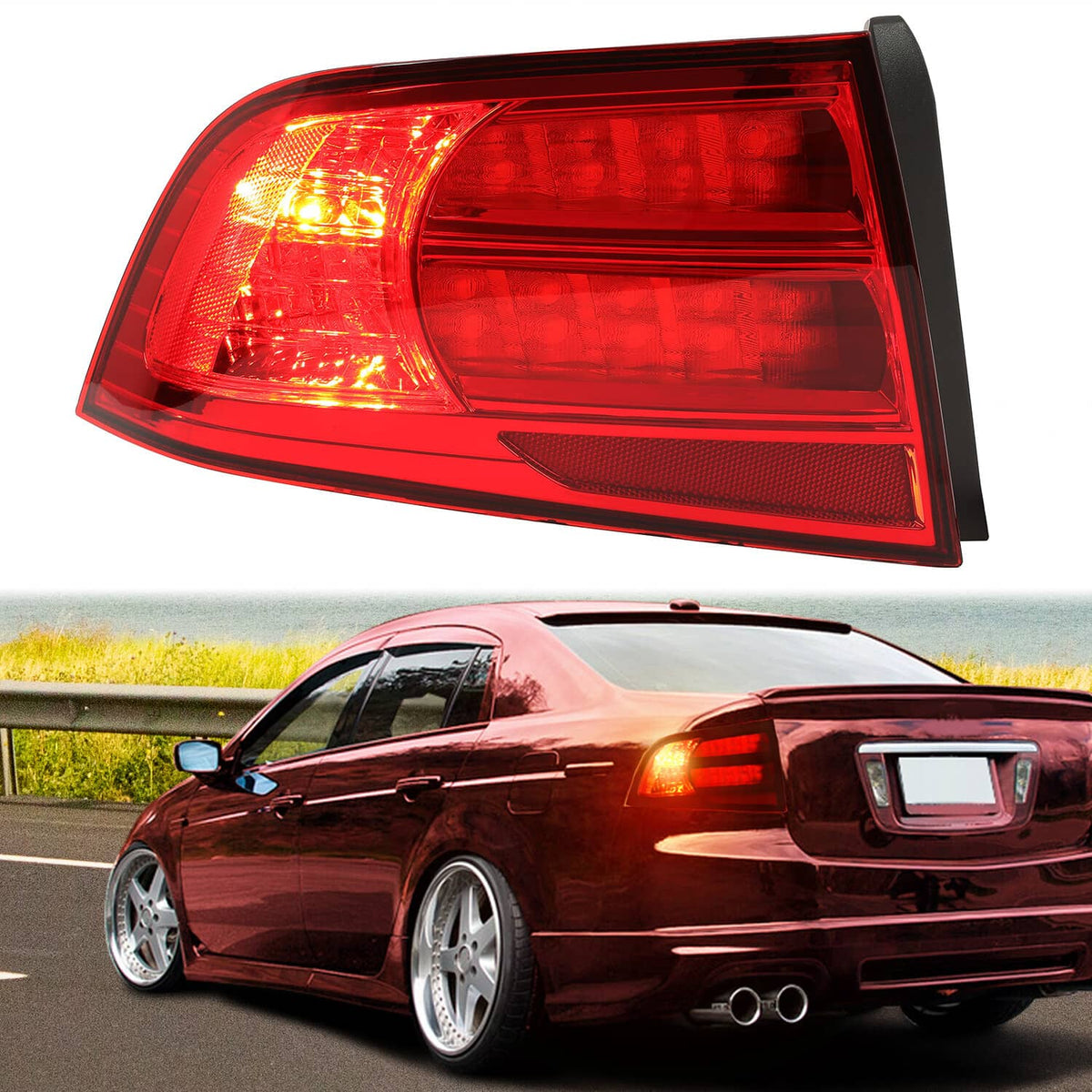 Solid Spare Driver Left Side Tail Light Assembly Rear Brake Lamp For Acura TL 2004-2008