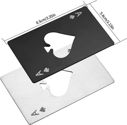 Solid Spare 10Pcs Stainless Steel Credit Card Size Casino Bottle Beer Opener Black+Silver