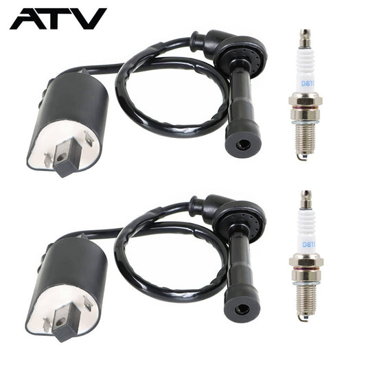 Solidspare 2x Ignition Coil Spark Plug For Yamaha 1998 1999-2016 V Star XVS650A  XVS650