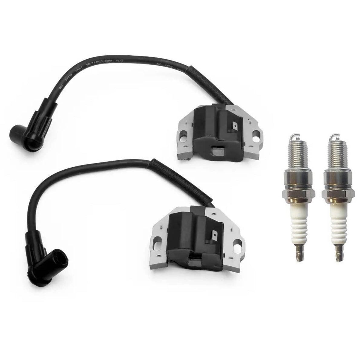 Solidspare 2Pcs Ignition Coil w/ Spark Plug For KAWASAKI FR FS FX Series Engines 21171-0743
