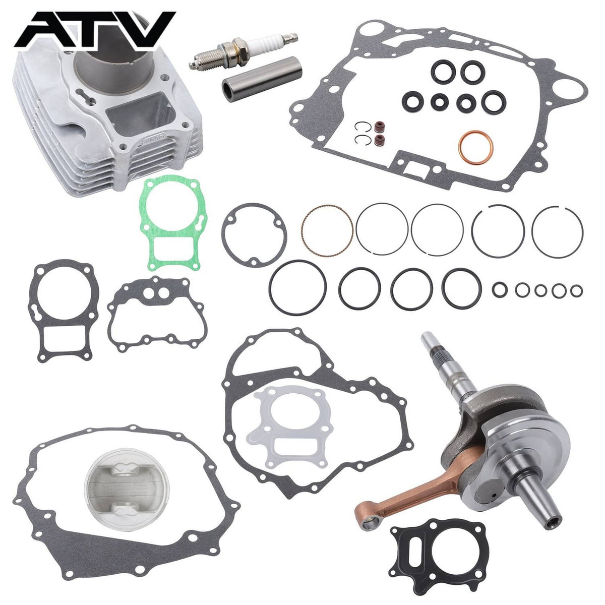 Solidspare For Honda TRX250EX 250TE Recon Engine Crankshaft Cylinder Gasket Seal Repair Kit