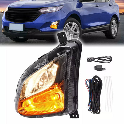 Solid Spare Bumper Fog Light w/Signal Lamp Left Driver For Chevy Equinox 2018-2021 w/Wiring