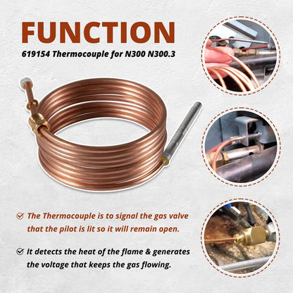 Solidspare For Norcold 619154 N300 Series Refrigerator Replacement Thermocouple 2 Way 3 Way