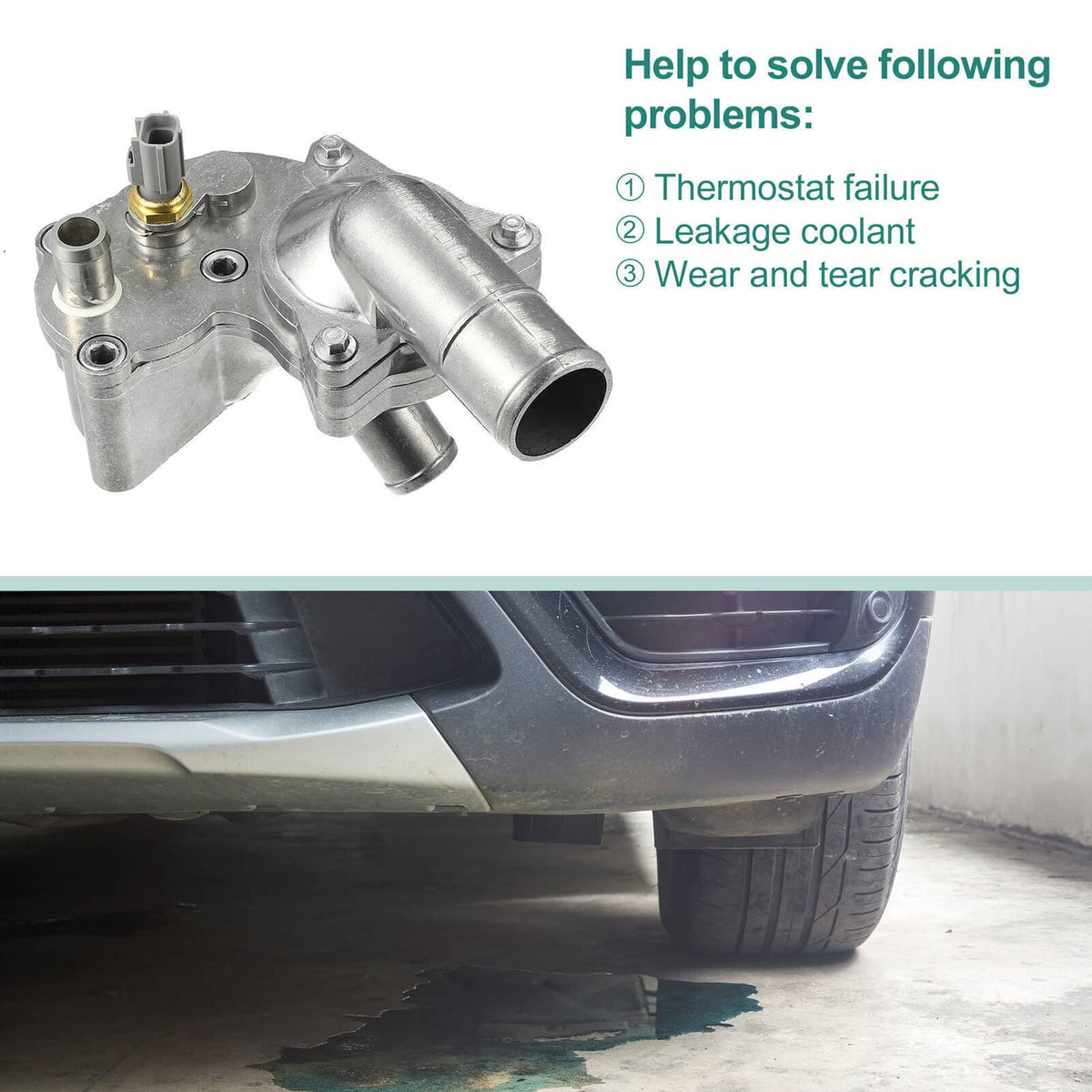 Solidspare Aluminum Alloy Thermostat Housing for 2005-2010 Ford Mustang 4.0L 5R3Z-8592-BA