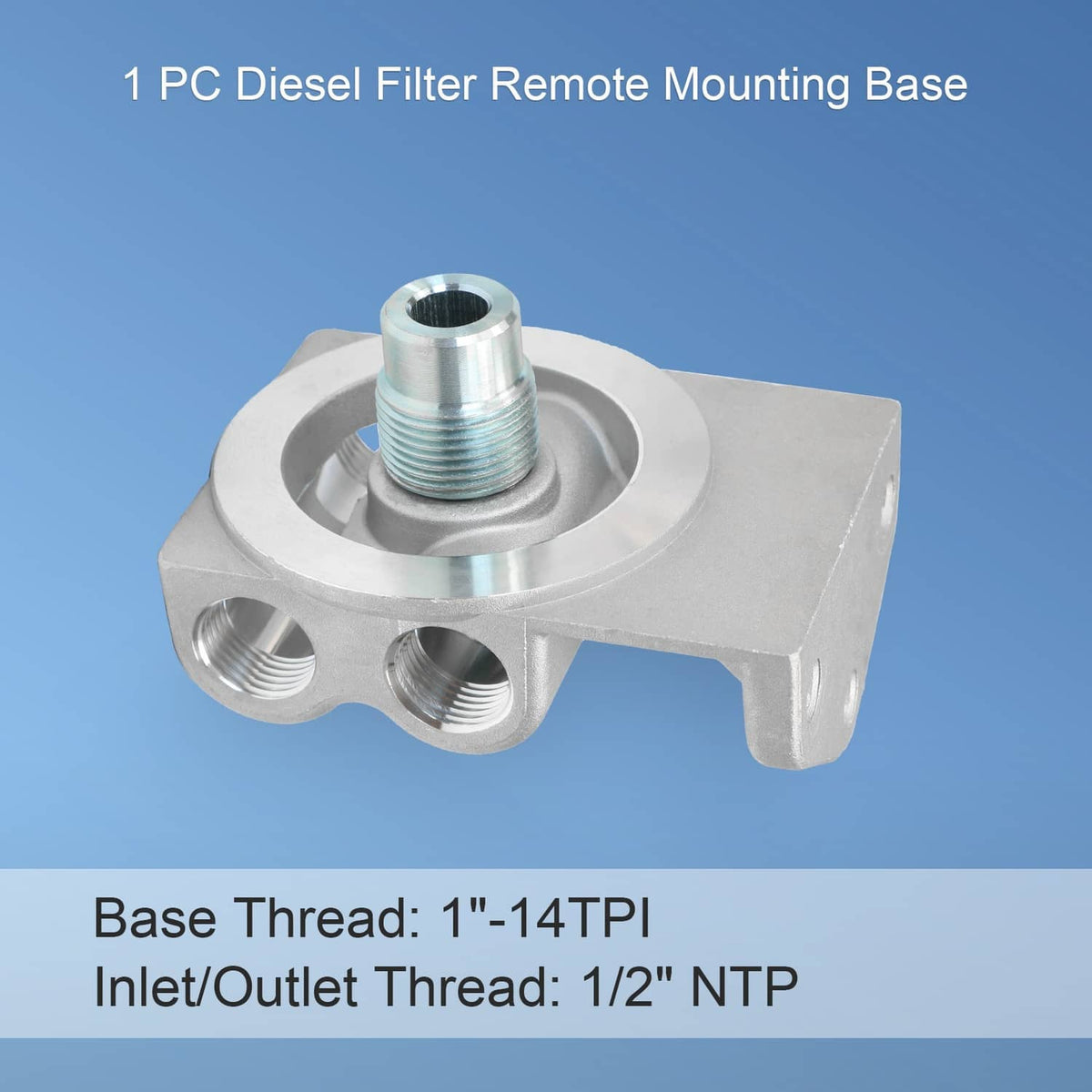 Solidspare Diesel Fuel Filter W/ Remote Mount Base 1/2" NPT For CAT 1R-0749,1R-0750 Filters
