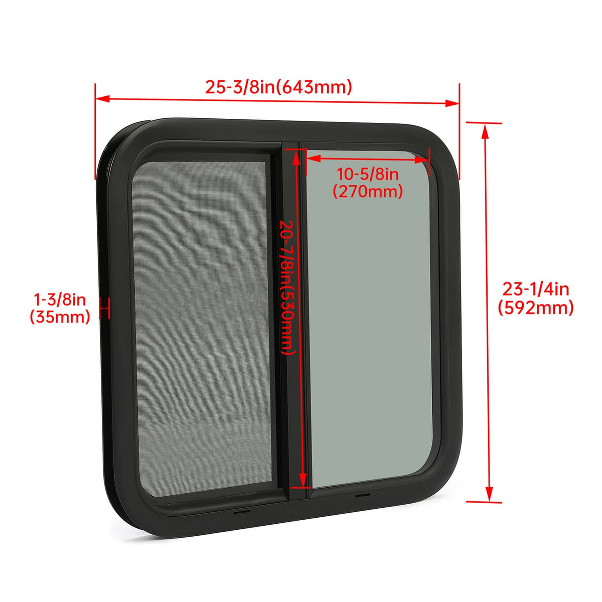Solidspare Tinted Glass For Camper Trailer Horizontal Sliding Window RV Window 24" x 22"