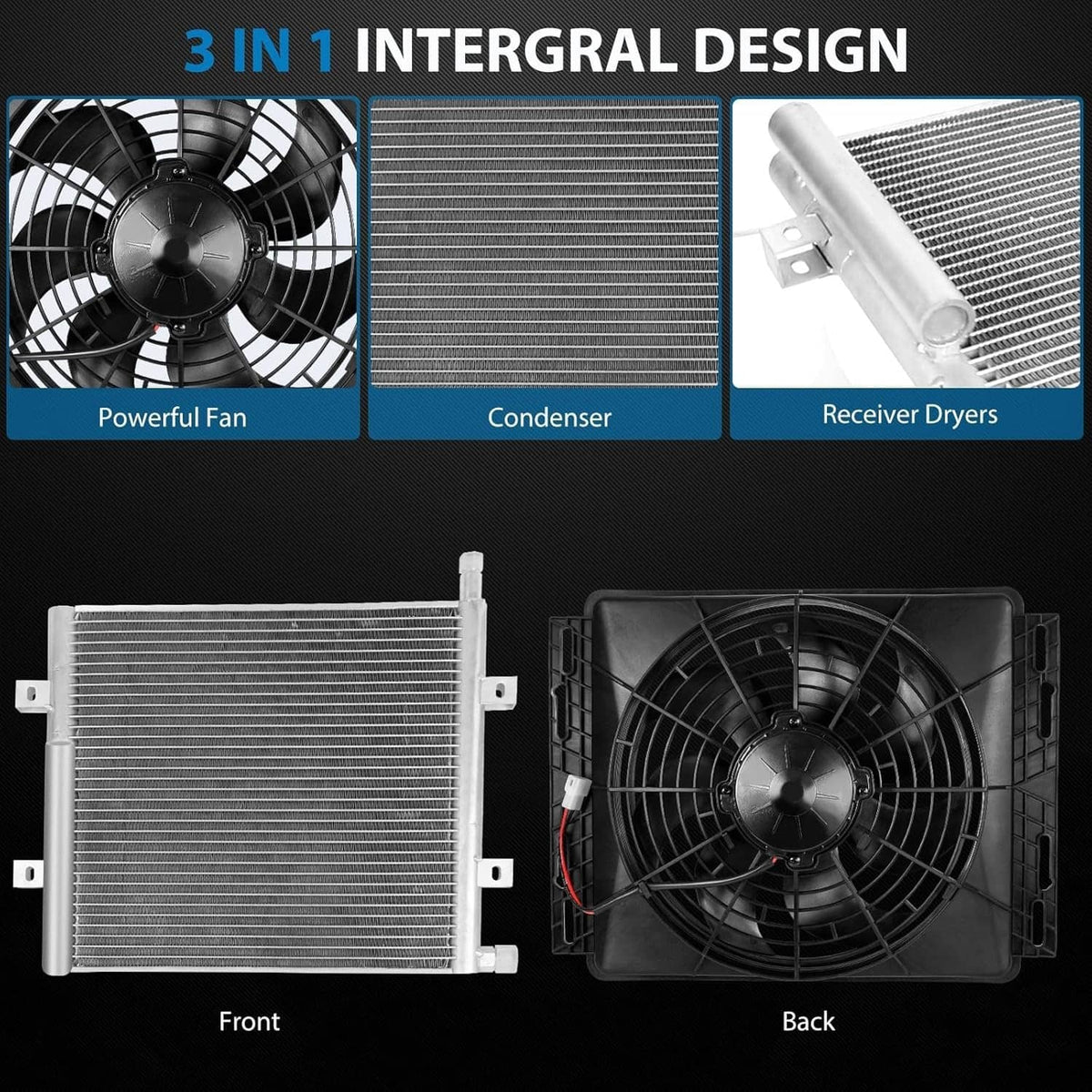 Solidspare 12V Electric Cool & Heat Universal Underdash Air Conditioner DC Auto Car A/C 63A