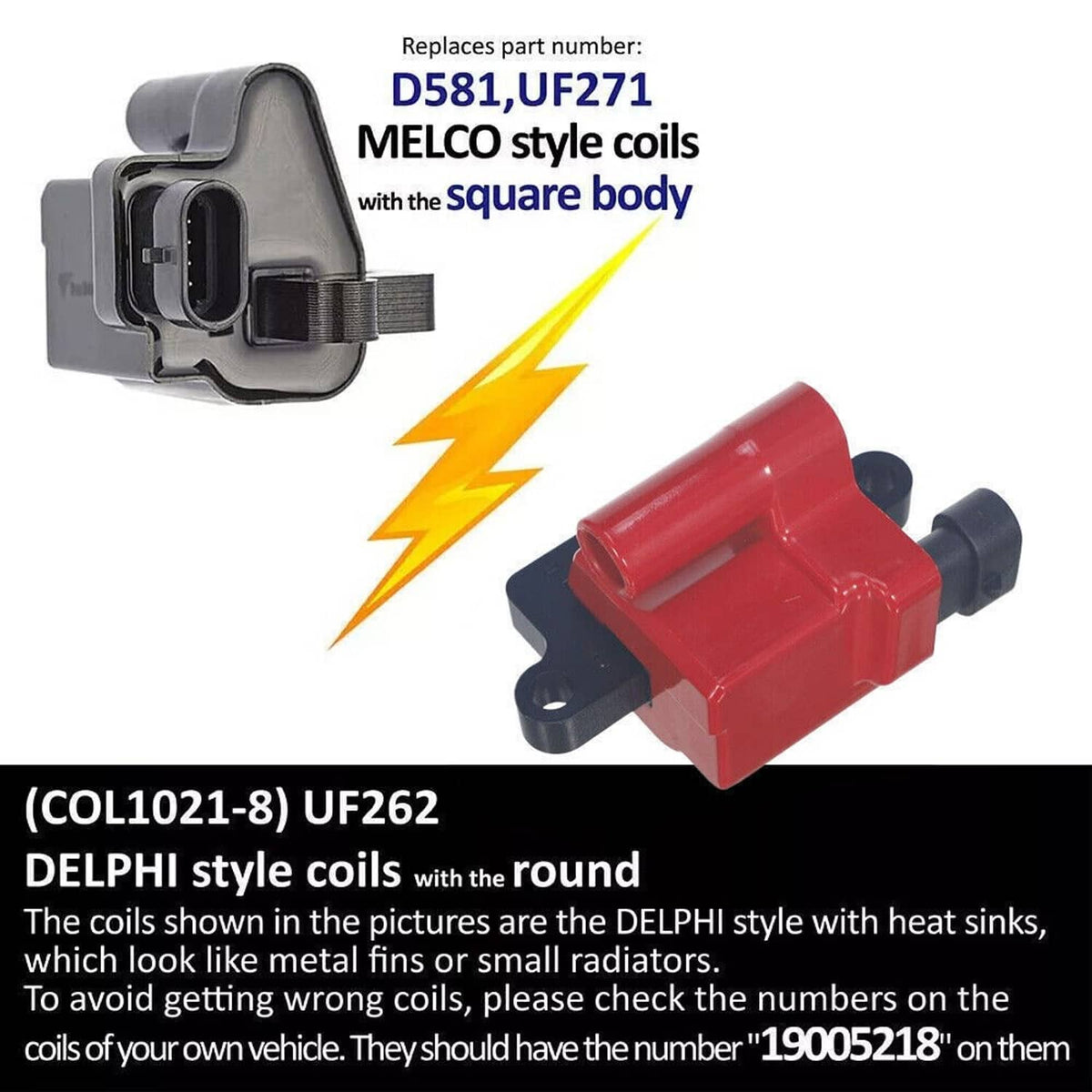 Solidspare 8x Square Ignition Coil & Spark Plug Wire Set For Chevy GMC 4.8L 5.3L 6.0L 8.1L