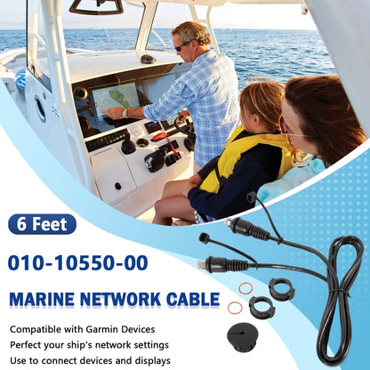 Solid Spare 6FT Marine Network Cable RJ45, 010-10550-00 for Garmin Navigation Screen Models