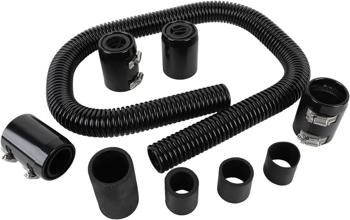 Solidspare Universal 36'' Stainless Steel Radiator Flexible Coolant Water Hose Kit w/4 Caps