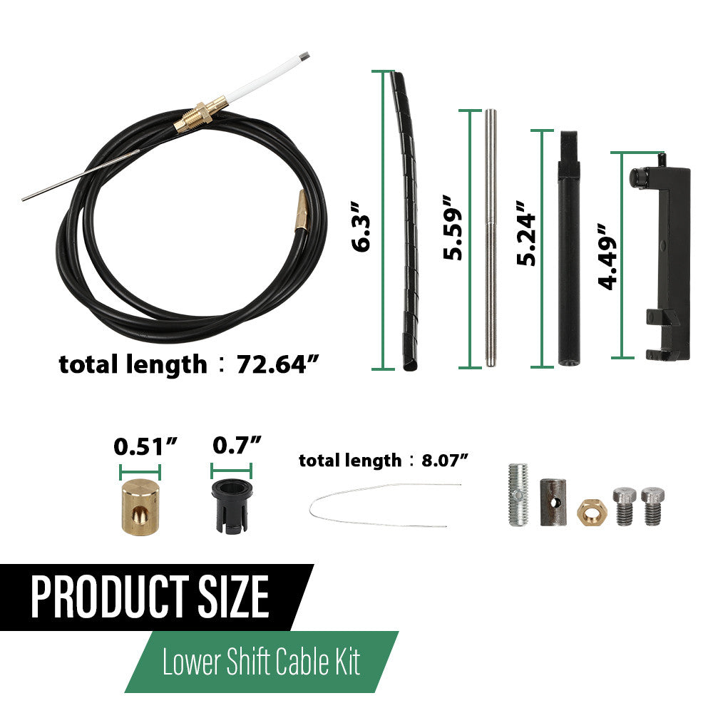 Solid Spare Lower Shift Cable Kit 865436A02 Fit For Mercruiser Alpha Gen One&Two 1 2 R MR MC