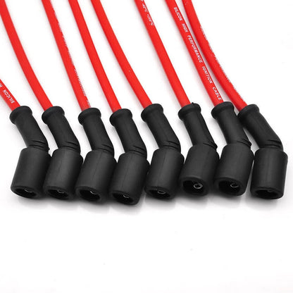Solidspare 8Pack Square Ignition Coil & Spark Plug Wire For Chevy GMC 4.8/5.3/6.0/8.1L New