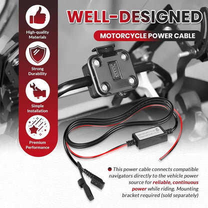 Solidspare 010-12953-03 Motorcycle Power Cable for Garmin Tread and zūmo XT Navigators 5.5"