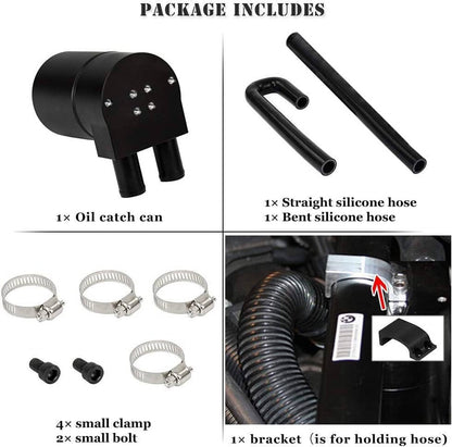 Solidspare For BMW N54 335i 135i E90 E92 E82 2006-2010 Reservior Oil Catch Can Tank Black