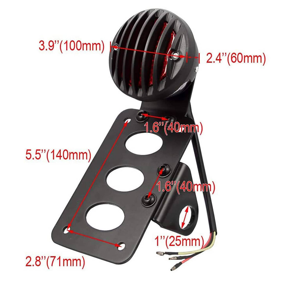 Solidspare Motorcycle LED Tail Brake Run Light Bracket For Harley Sportster Chopper Bobber