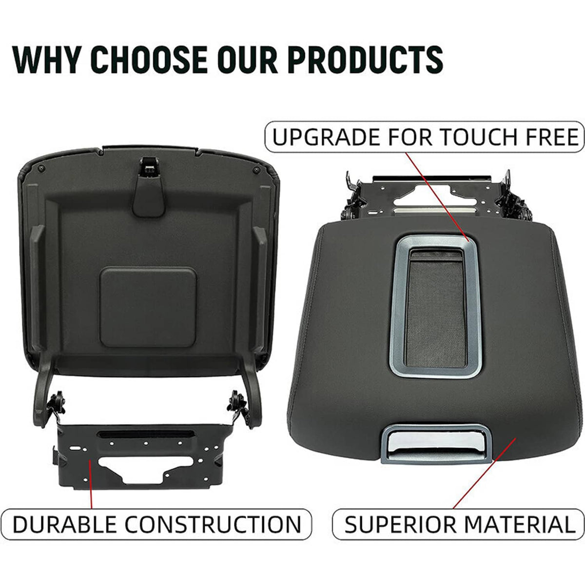 Solidspare New Leather Center Console Armrest Lid For 2015-2019 Chevrolet Tahoe  0227083AA